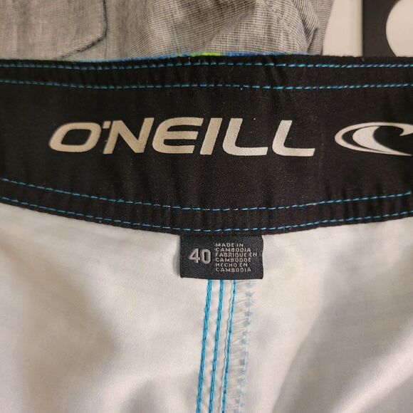 O'Neal‎ Board Shorts Swim Trunks Men's Size 40 XXL Blue Hawaiian Vacation Casual - Picture 8 of 8